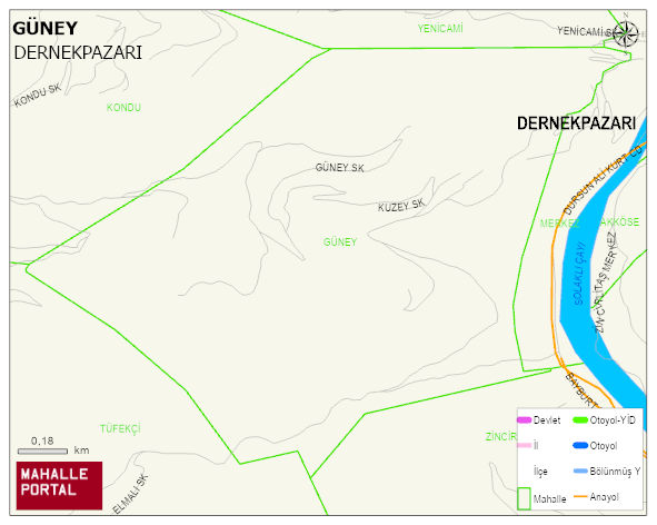 GÜNEY Mahallesi Haritası | İnteraktif Köy ve Mahalle Sınırları