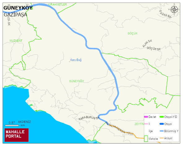 GÜNEYKÖY Mahallesi Haritası | Güncel Mahalle ve Köy Haritası