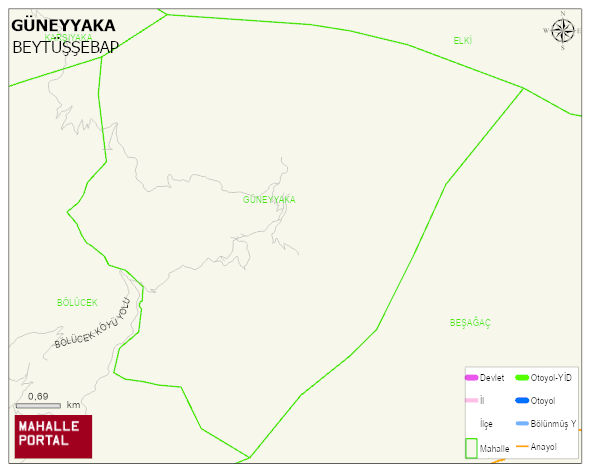 GÜNEYYAKA Köyü Haritası | Uydu Görüntüsü ve Harita Detayları