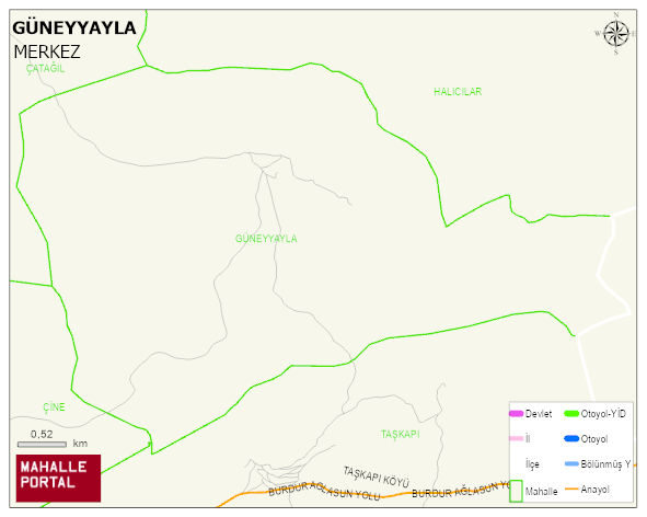GÜNEYYAYLA Köyü Haritası | Mahalle Sokak Haritası