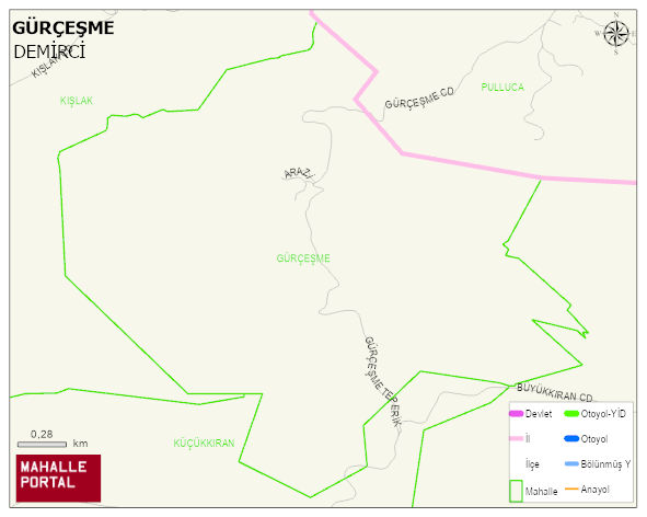 GÜRÇEŞME Mahallesi Haritası | İnteraktif Köy ve Mahalle Sınırları