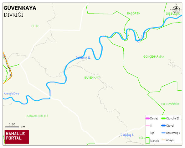 GÜVENKAYA Köyü Haritası | Yükselti ve Doğa Özellikleri