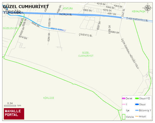 GÜZEL CUMHURİYET Mahallesi Haritası | Güncel Mahalle ve Köy Haritası