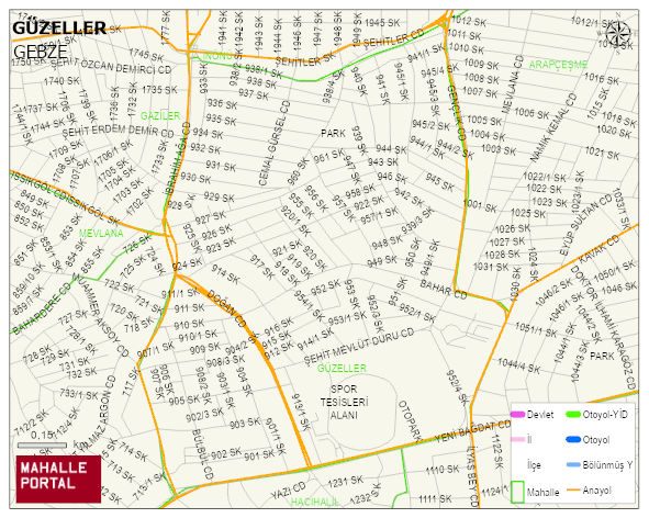 GÜZELLER Mahallesi Haritası | Coğrafi Yapı ve Detaylı Haritası