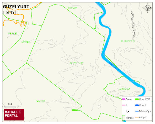 GÜZELYURT Köyü Haritası | Detaylı Köy ve Mahalle Görünümü