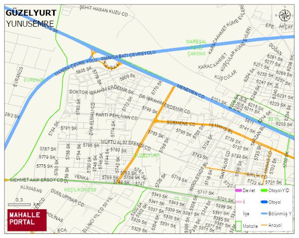 GÜZELYURT Mahallesi Haritası | Yükselti ve Doğa Özellikleri