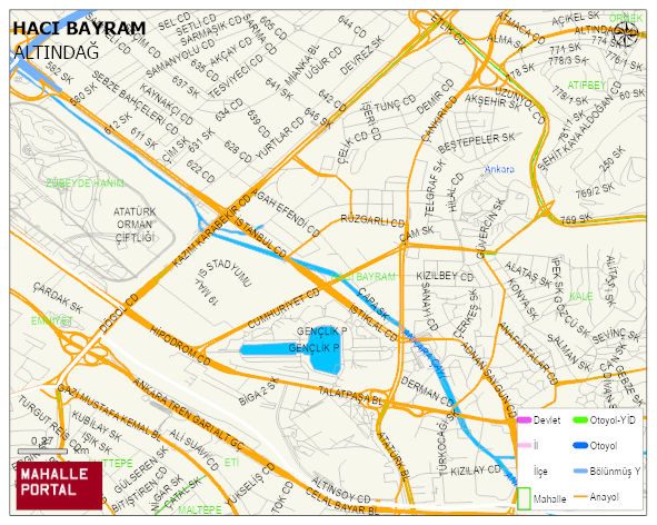 HACI BAYRAM Mahallesi Haritası | Detaylı Köy ve Mahalle Görünümü