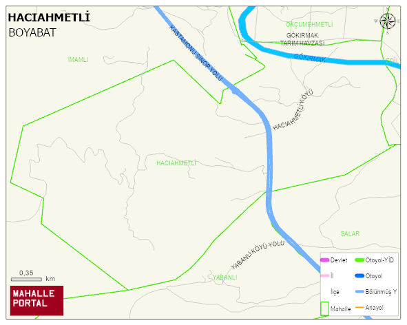 HACIAHMETLİ Köyü Haritası | İnteraktif Köy ve Mahalle Sınırları