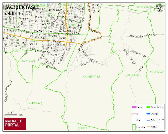 HACIBEKTAŞLI Mahallesi Haritası | Mahalle ve Köy Sınırı