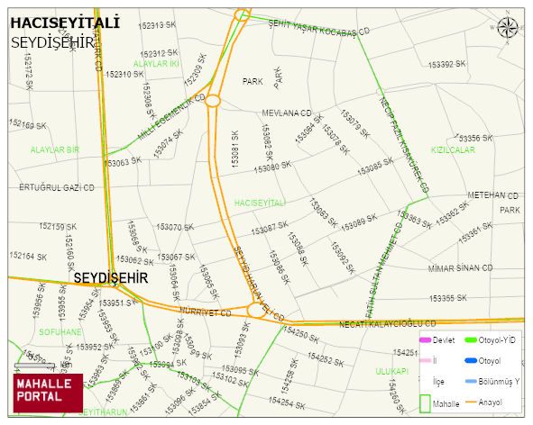 HACISEYİTALİ Mahallesi Haritası | Detaylı Köy ve Mahalle Görünümü