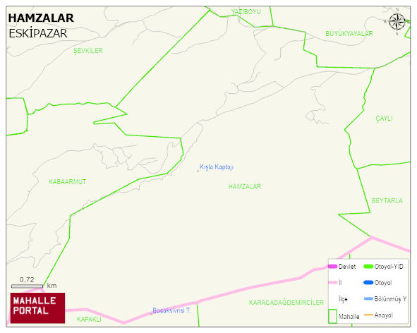 HAMZALAR Köyü Haritası | Dağlar, Ovalar ve Akarsu Bilgileri
