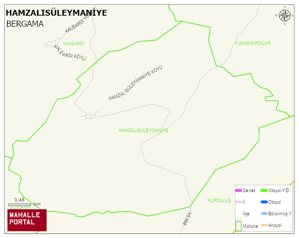 HAMZALISÜLEYMANİYE Mahallesi Haritası | Dağlar, Ovalar ve Akarsu Bilgileri