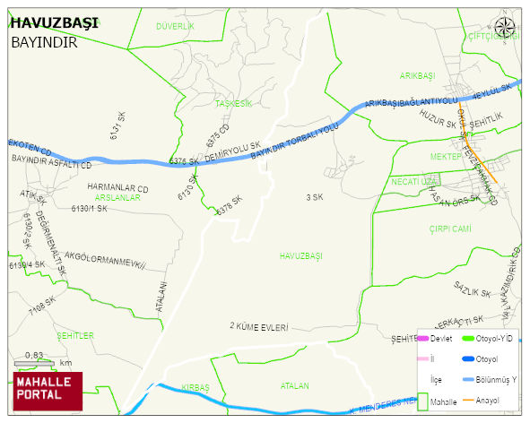 HAVUZBAŞI Mahallesi Haritası | Mahalle ve Köy Sınırı