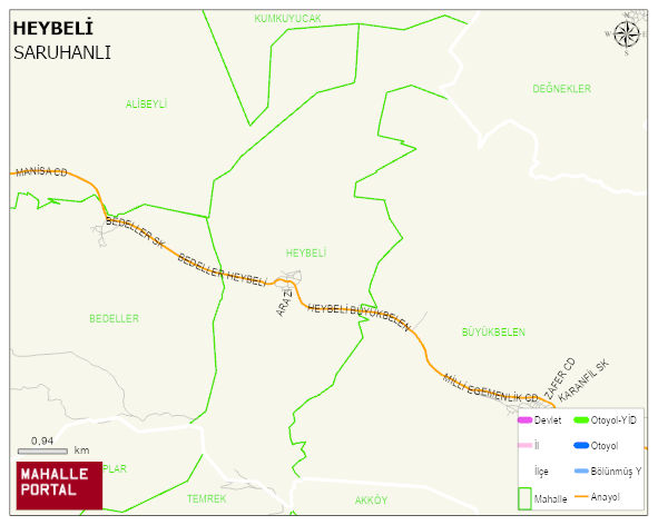 HEYBELİ Mahallesi Haritası | Detaylı Köy ve Mahalle Görünümü