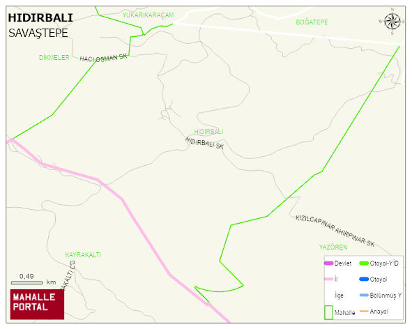 HIDIRBALI Mahallesi Haritası | İnteraktif Köy ve Mahalle Sınırları