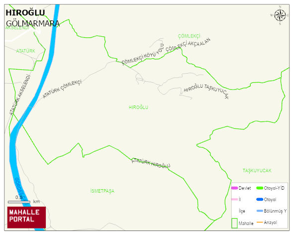 HIROĞLU Mahallesi Haritası | Sayısal Bölge Görünümü