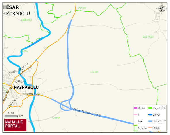 HİSAR Mahallesi Haritası | Yükselti ve Doğa Özellikleri