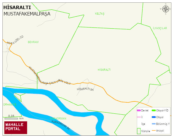 HİSARALTI Mahallesi Haritası | Mahalle ve Köy Sınırı