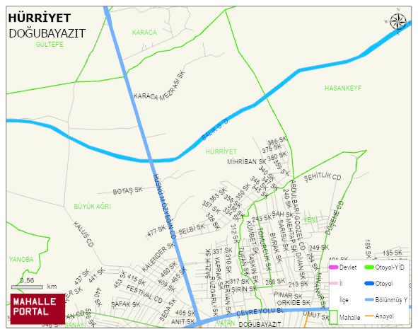 HÜRRİYET Mahallesi Haritası | Coğrafi Yapı ve Detaylı Haritası