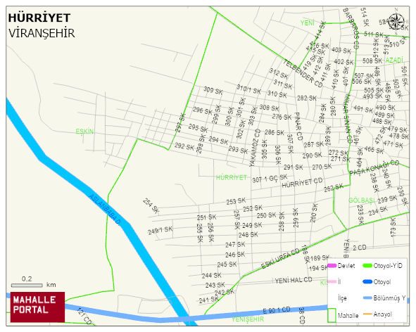HÜRRİYET Mahallesi Haritası | Yükselti ve Doğa Özellikleri