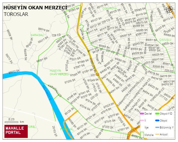 HÜSEYİN OKAN MERZECİ Mahallesi Haritası | Detaylı Köy ve Mahalle Görünümü