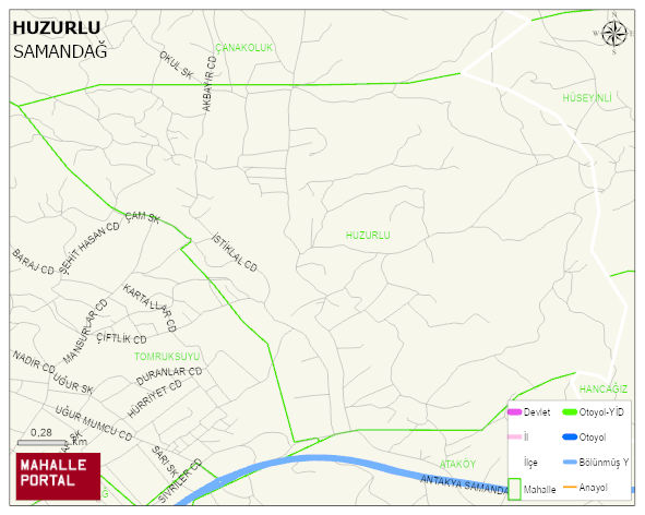 HUZURLU Mahallesi Haritası | İnteraktif Köy ve Mahalle Sınırları