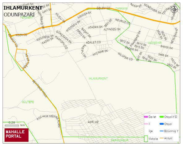 IHLAMURKENT Mahallesi Haritası | Mahalle ve Köy Sınırı