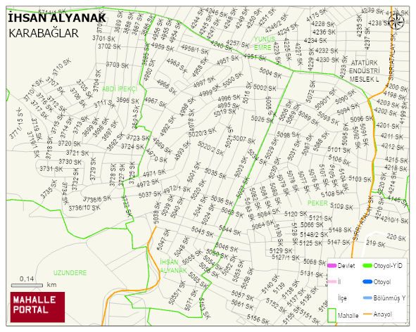 İHSAN ALYANAK Mahallesi Haritası | Coğrafi Yapı ve Detaylı Haritası