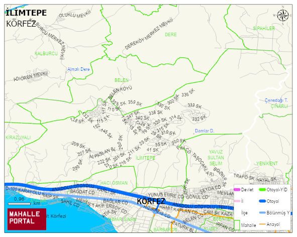 İLİMTEPE Mahallesi Haritası | Mahalle ve Köy Sınırı
