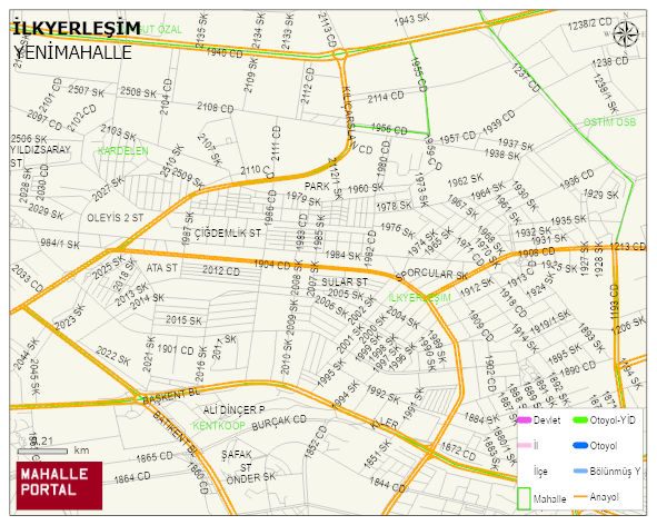 İLKYERLEŞİM Mahallesi Haritası | Detaylı Köy ve Mahalle Görünümü