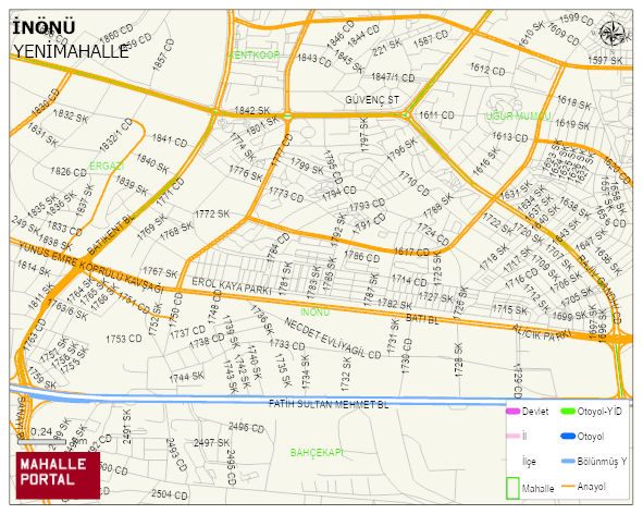İNÖNÜ Mahallesi Haritası | İnteraktif Köy ve Mahalle Sınırları