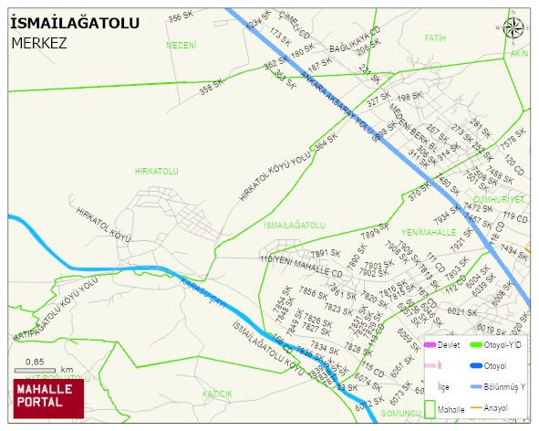 İSMAİLAĞATOLU Köyü Haritası | Mahalle Sokak Haritası