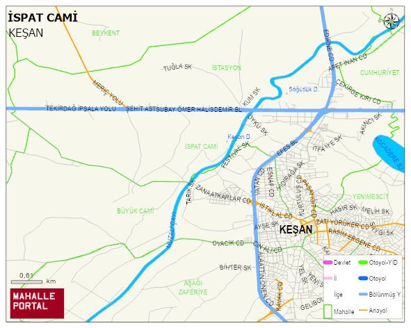 İSPAT CAMİ Mahallesi Haritası | Mahalle ve Köy Sınırı