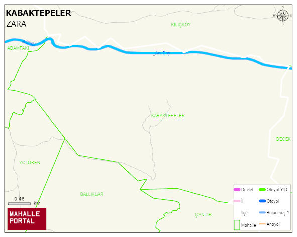 KABAKTEPELER Köyü Haritası | Detaylı Köy ve Mahalle Görünümü