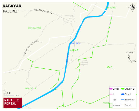 KABAYAR Köyü Haritası | Mahalle ve Köy Sınırı