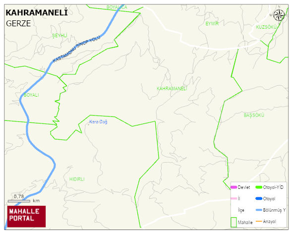 KAHRAMANELİ Köyü Haritası | İnteraktif Köy ve Mahalle Sınırları