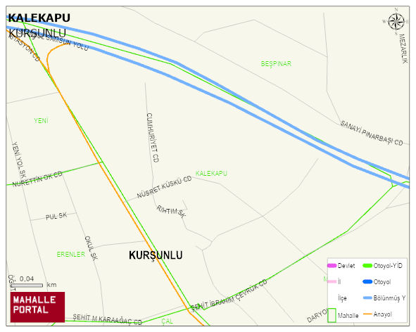 KALEKAPU Mahallesi Haritası | Dağlar, Ovalar ve Akarsu Bilgileri