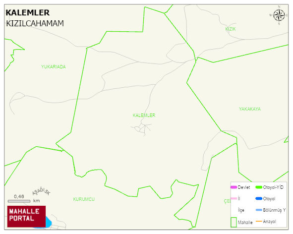 KALEMLER Mahallesi Haritası | Detaylı Köy ve Mahalle Görünümü