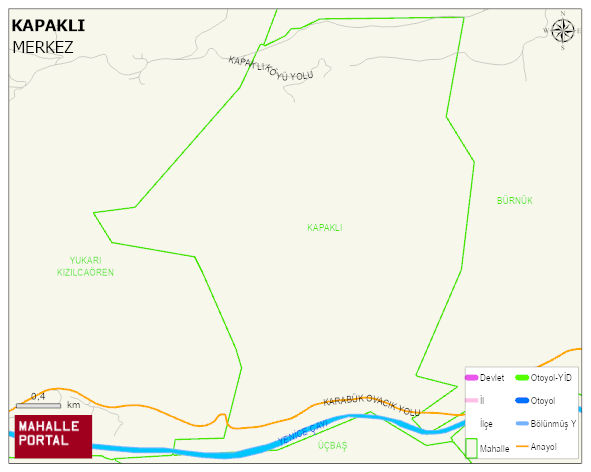 KAPAKLI Köyü Haritası | Dağlar, Ovalar ve Akarsu Bilgileri