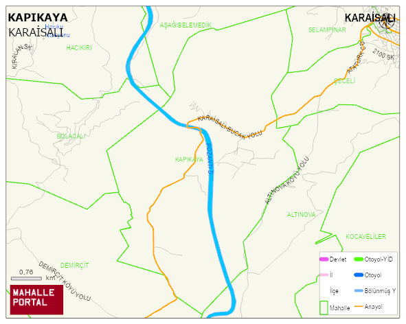 KAPIKAYA Mahallesi Haritası | Dağlar, Ovalar ve Akarsu Bilgileri