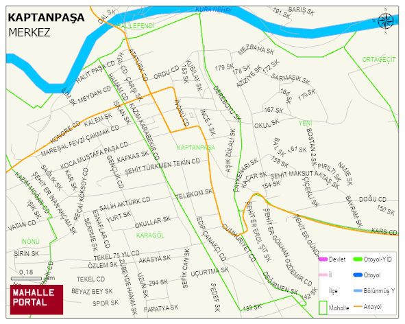 KAPTANPAŞA Mahallesi Haritası | Coğrafi Yapı ve Detaylı Haritası