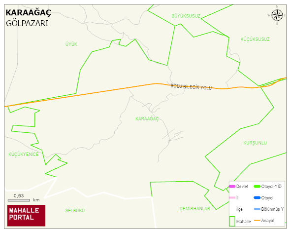 KARAAĞAÇ Köyü Haritası | Mahalle ve Köy Sınırı