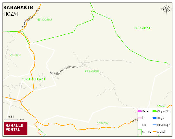 KARABAKIR Köyü Haritası | Yükselti ve Doğa Özellikleri