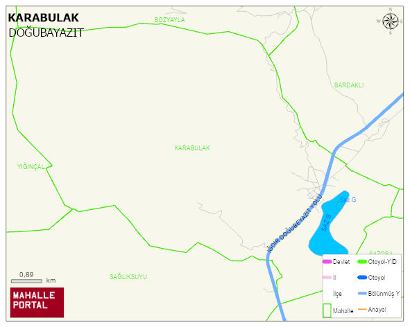 KARABULAK Köyü Haritası | Dağlar, Ovalar ve Akarsu Bilgileri
