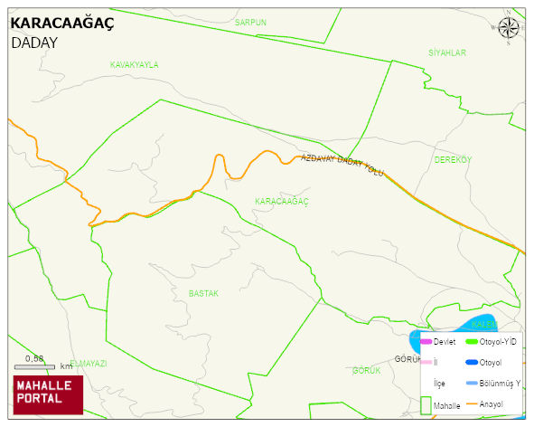 KARACAAĞAÇ Köyü Haritası | İnteraktif Köy ve Mahalle Sınırları