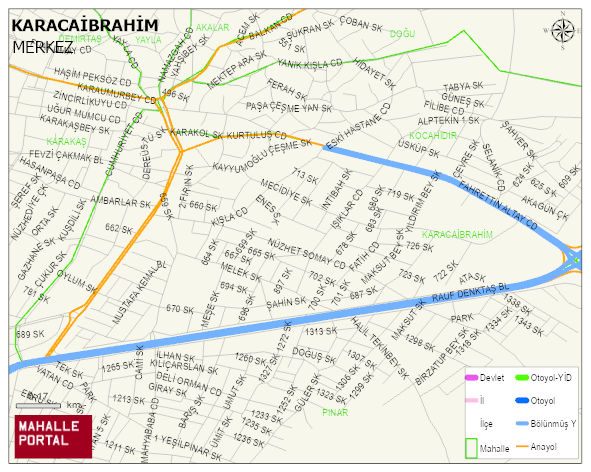 KARACAİBRAHİM Mahallesi Haritası | Sayısal Bölge Görünümü