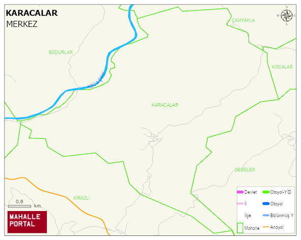 KARACALAR Köyü Haritası | Coğrafi Yapı ve Detaylı Haritası