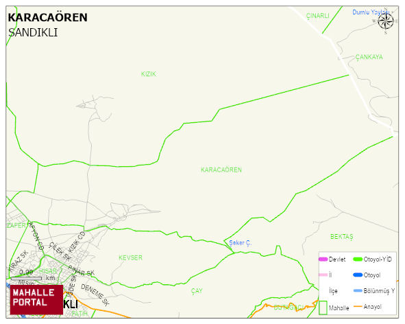 KARACAÖREN Köyü Haritası | Mahalle ve Köy Sınırı