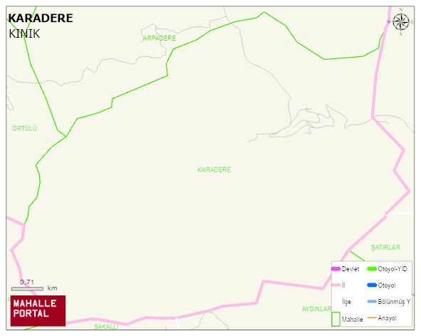 KARADERE Mahallesi Haritası | Coğrafi Yapı ve Detaylı Haritası