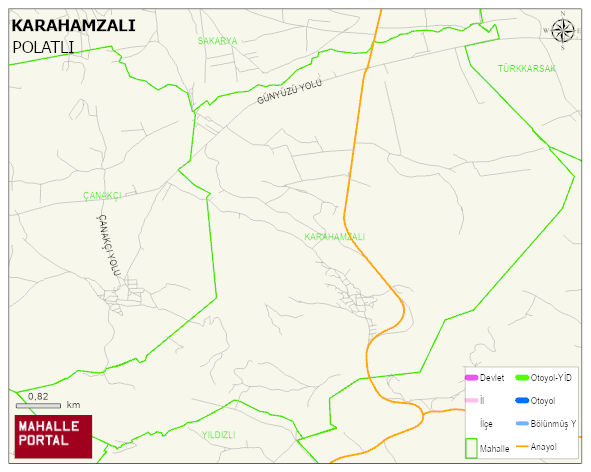 KARAHAMZALI Mahallesi Haritası | Mahalle ve Köy Sınırı